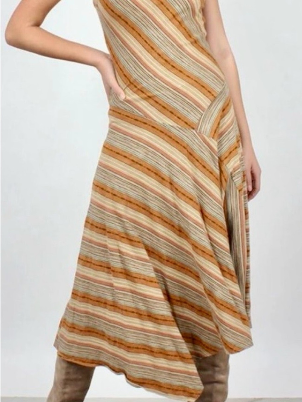 Lauren Ralph Lauren Desert Stripe Flare Dress – Size XL 100% Cotton